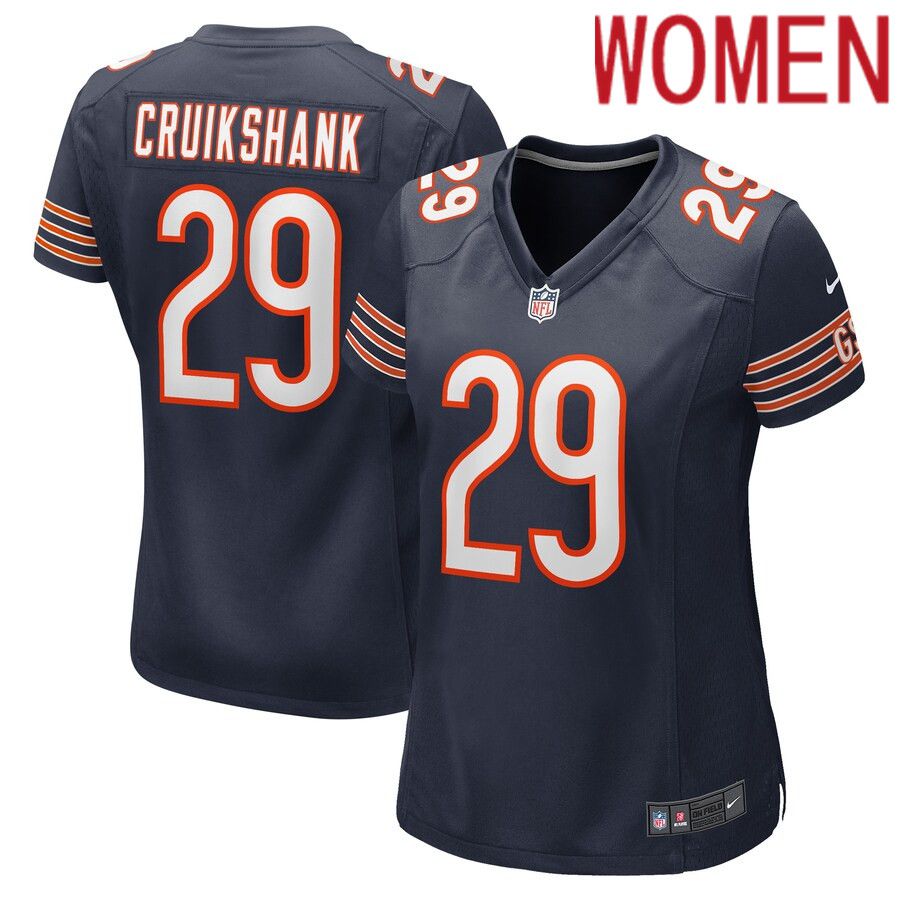 Women Chicago Bears 29 Dane Cruikshank Nike Navy Game Player NFL Jersey